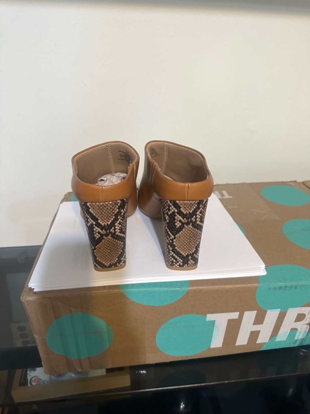 a new day Cognac Brown Square-Toe Mule Heels - Picture 3 of 5